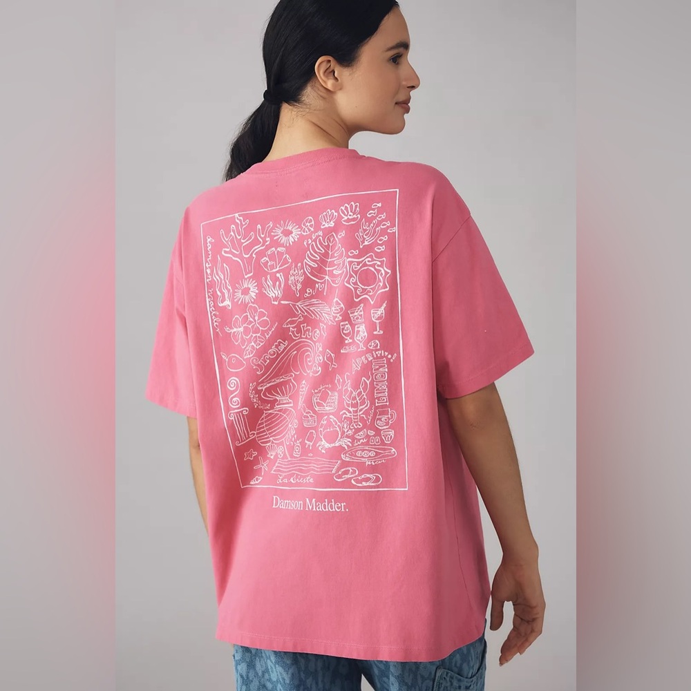 Damson Madder x Anthropologie Summer From The Sea Oversized Graphic Tee
